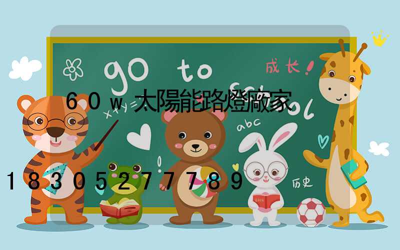 60w太陽能路燈廠家