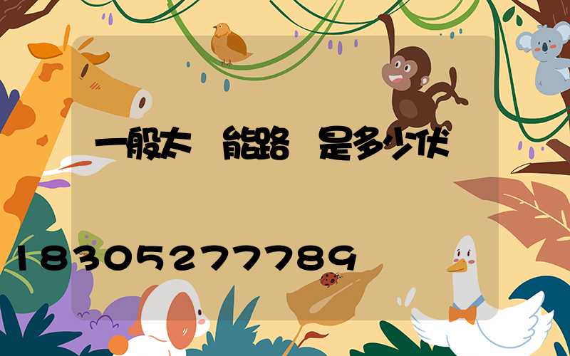 一般太陽能路燈是多少伏