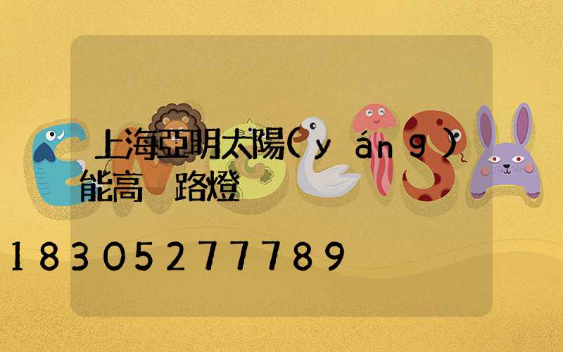 上海亞明太陽(yáng)能高桿路燈