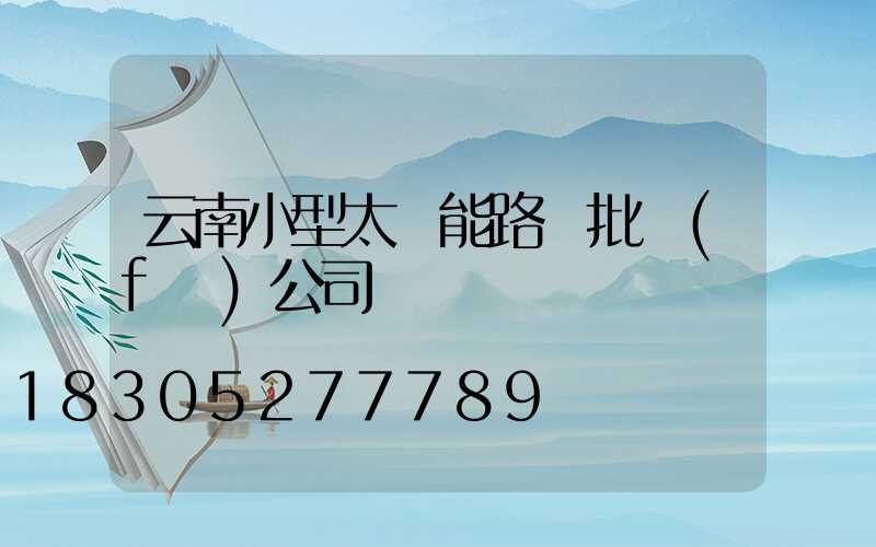 云南小型太陽能路燈批發(fā)公司