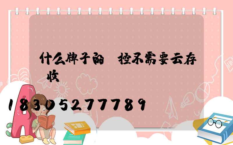 什么牌子的監控不需要云存儲收費