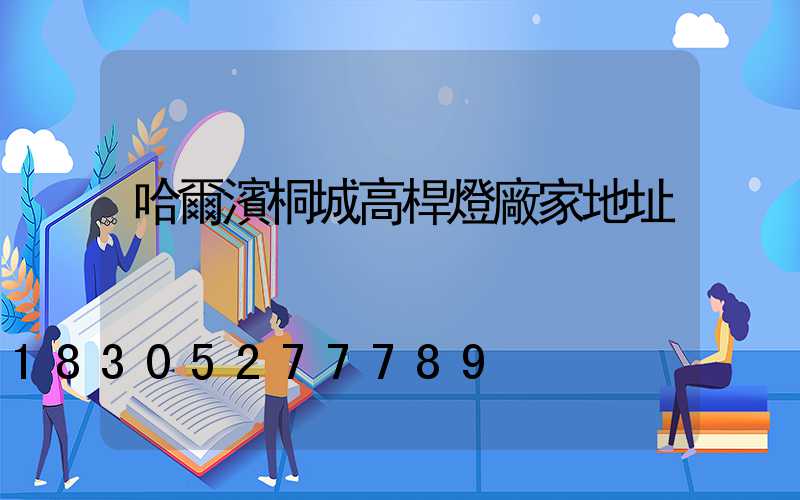哈爾濱桐城高桿燈廠家地址