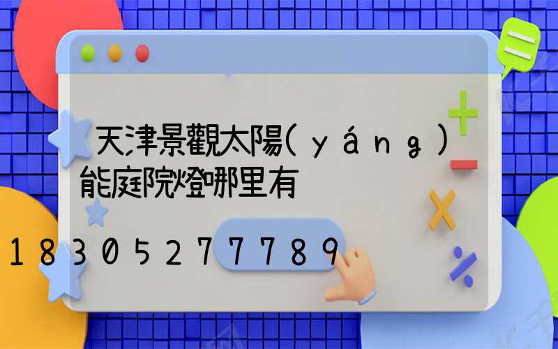 天津景觀太陽(yáng)能庭院燈哪里有