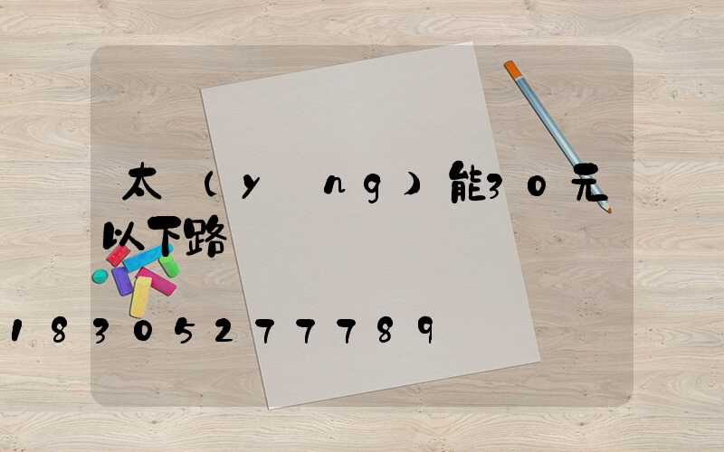 太陽(yáng)能30元以下路燈