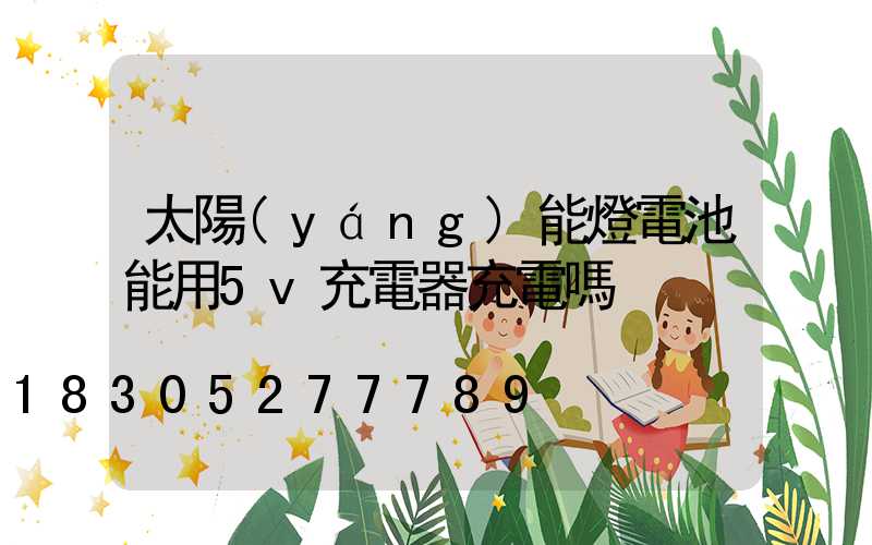 太陽(yáng)能燈電池能用5v充電器充電嗎
