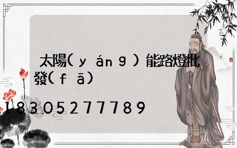 太陽(yáng)能路燈批發(fā)