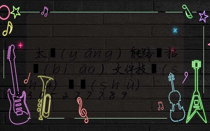 太陽(yáng)能路燈招標(biāo)文件技術(shù)參數(shù)