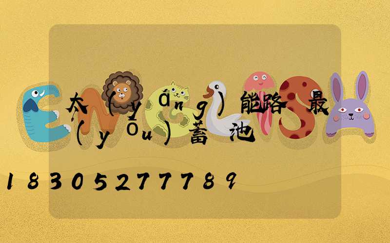 太陽(yáng)能路燈最優(yōu)蓄電池