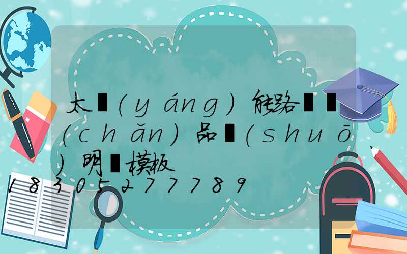 太陽(yáng)能路燈產(chǎn)品說(shuō)明書模板