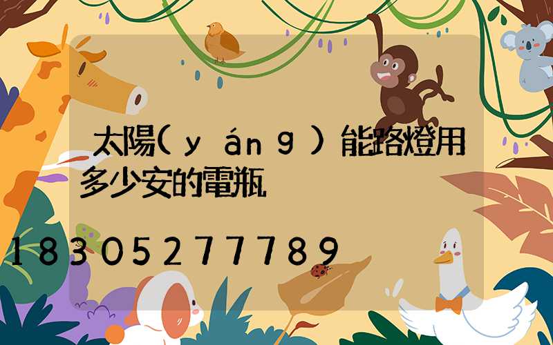 太陽(yáng)能路燈用多少安的電瓶