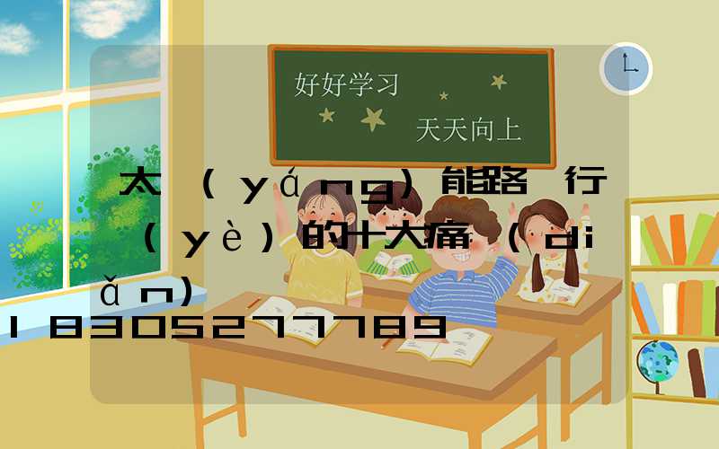 太陽(yáng)能路燈行業(yè)的十大痛點(diǎn)