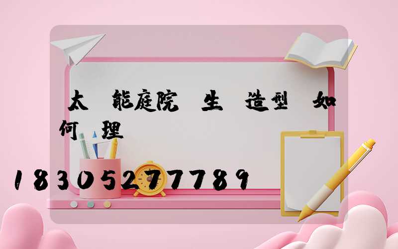 太陽能庭院燈生產造型該如何處理-