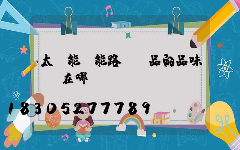 太陽能節能路燈產品的品味體現在哪-