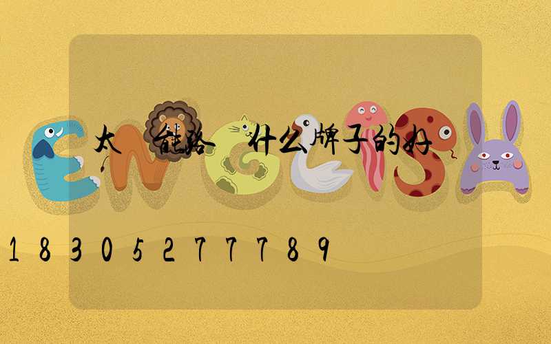 太陽能路燈什么牌子的好