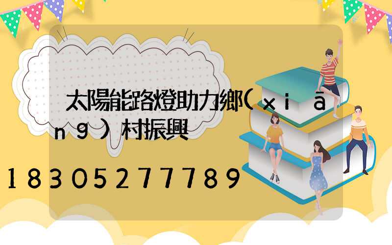 太陽能路燈助力鄉(xiāng)村振興