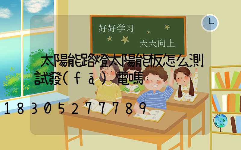 太陽能路燈太陽能板怎么測試發(fā)電嗎