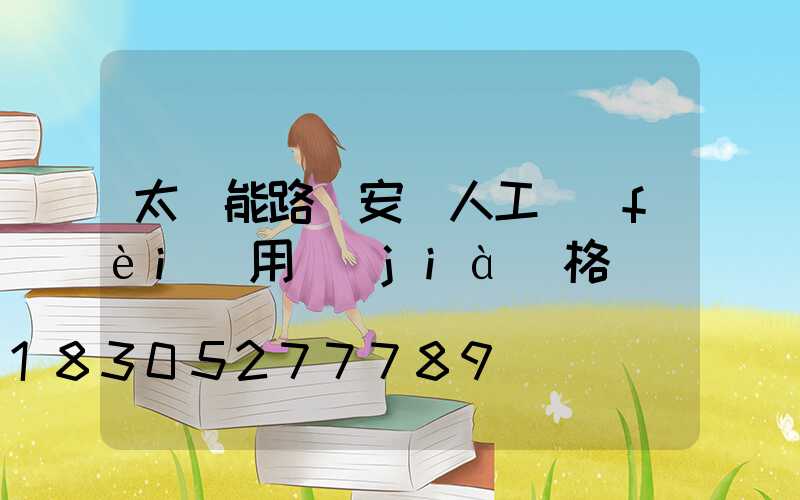 太陽能路燈安裝人工費(fèi)用價(jià)格