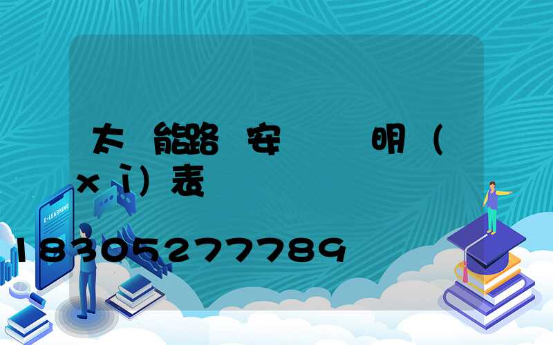太陽能路燈安裝報價明細(xì)表