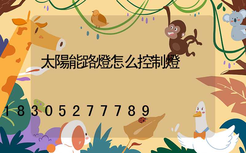 太陽能路燈怎么控制燈