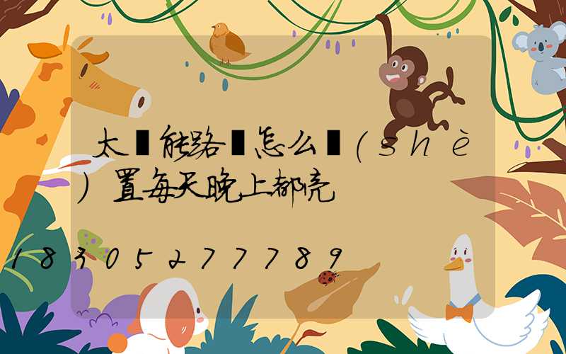 太陽能路燈怎么設(shè)置每天晚上都亮