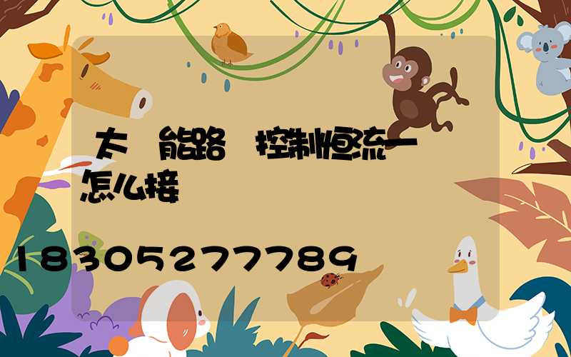 太陽能路燈控制恒流一體機怎么接線