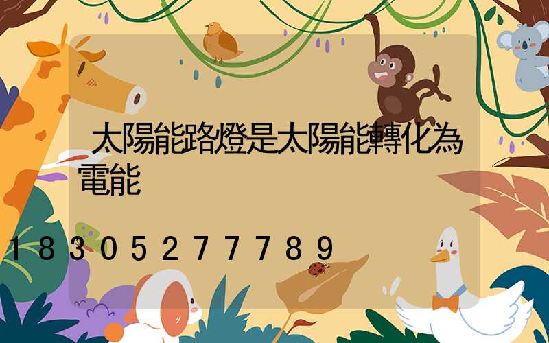 太陽能路燈是太陽能轉化為電能