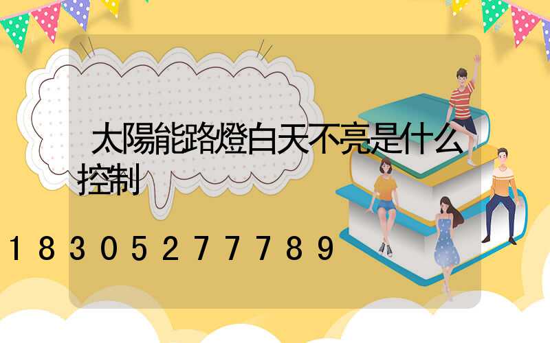 太陽能路燈白天不亮是什么控制