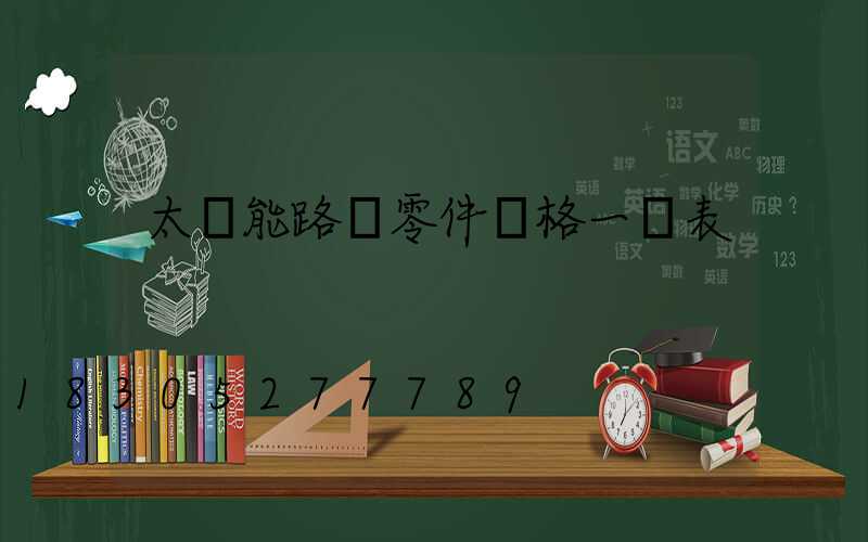 太陽能路燈零件價格一覽表