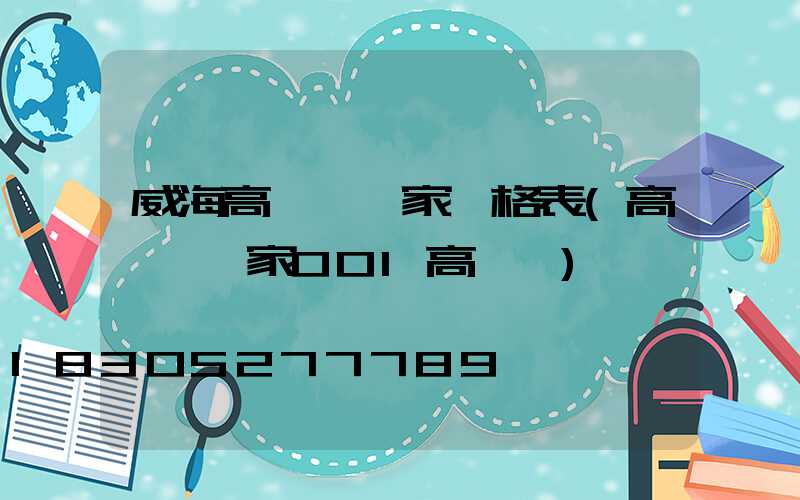 威海高桿燈廠家價格表(高桿燈廠家001高桿燈)