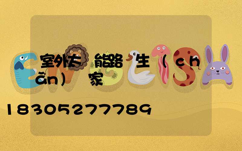 室外太陽能路燈生產(chǎn)廠家