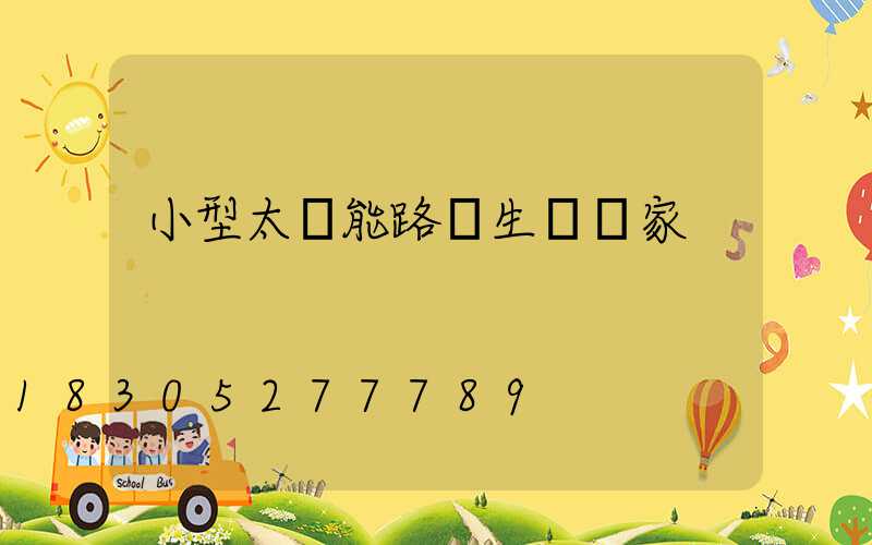 小型太陽能路燈生產廠家