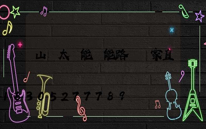 山東太陽能節能路燈廠家直銷