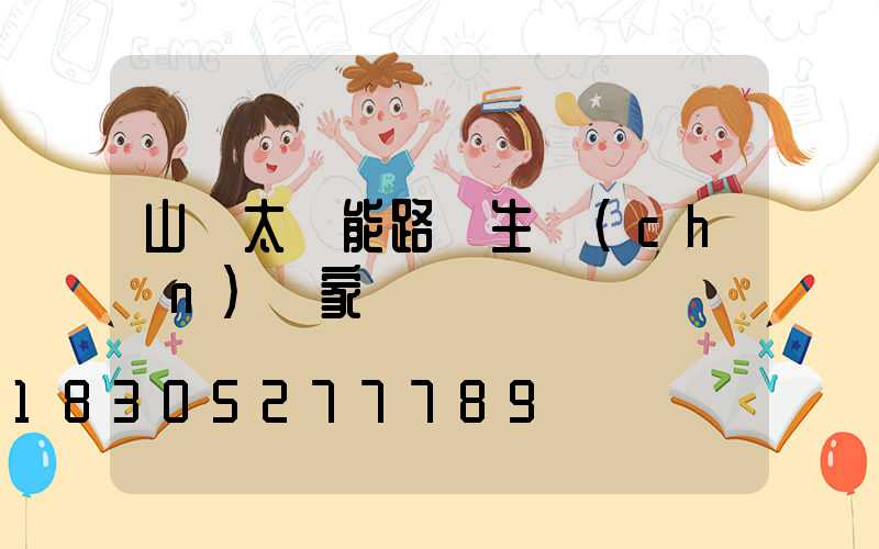 山東太陽能路燈生產(chǎn)廠家