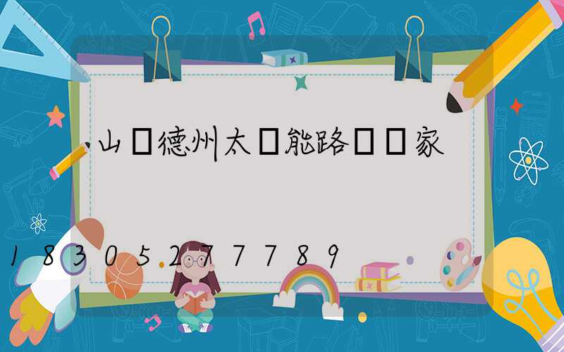 山東德州太陽能路燈廠家