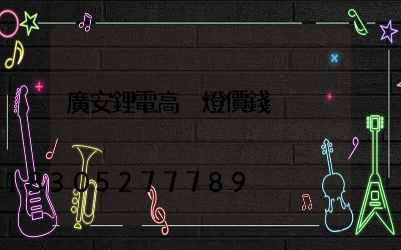 廣安鋰電高桿燈價錢