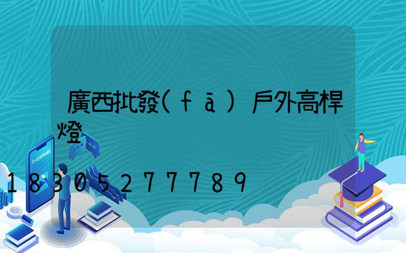 廣西批發(fā)戶外高桿燈
