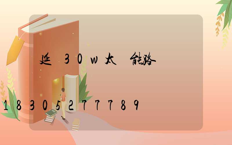 延邊30w太陽能路燈