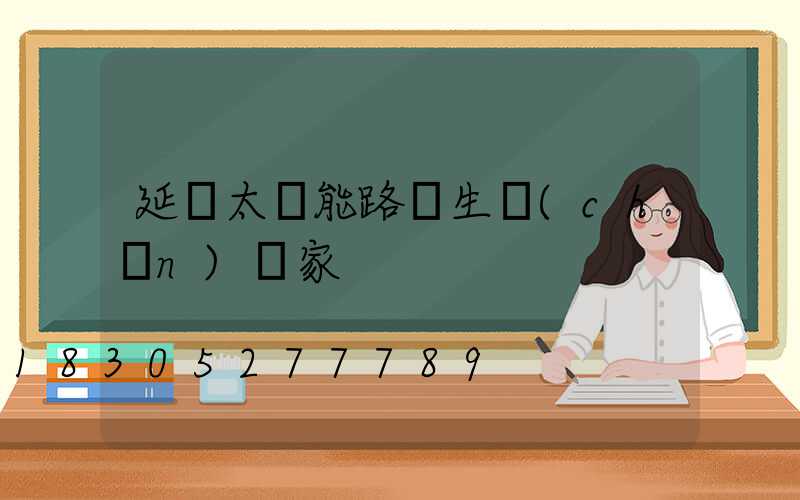 延邊太陽能路燈生產(chǎn)廠家