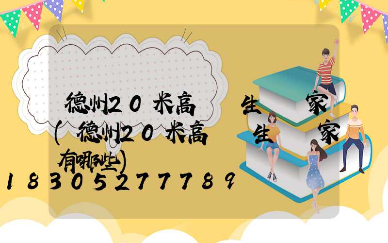 德州20米高桿燈生產廠家(德州20米高桿燈生產廠家有哪些)