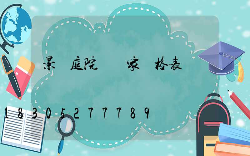 景觀庭院燈廠家價格表