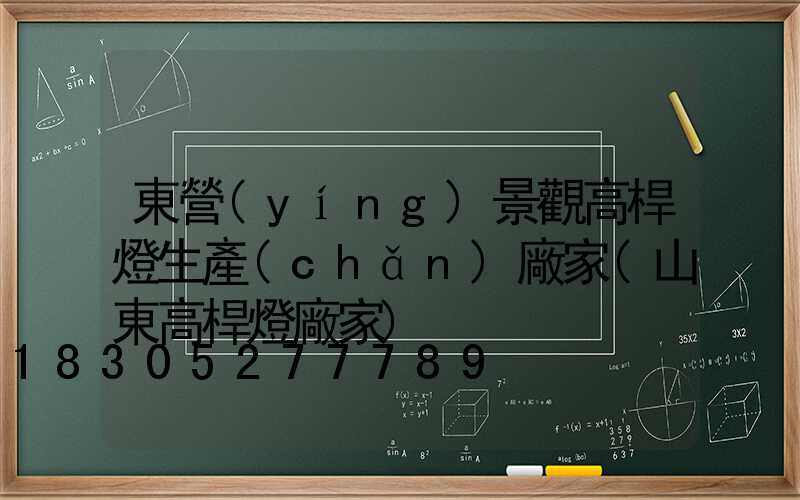 東營(yíng)景觀高桿燈生產(chǎn)廠家(山東高桿燈廠家)