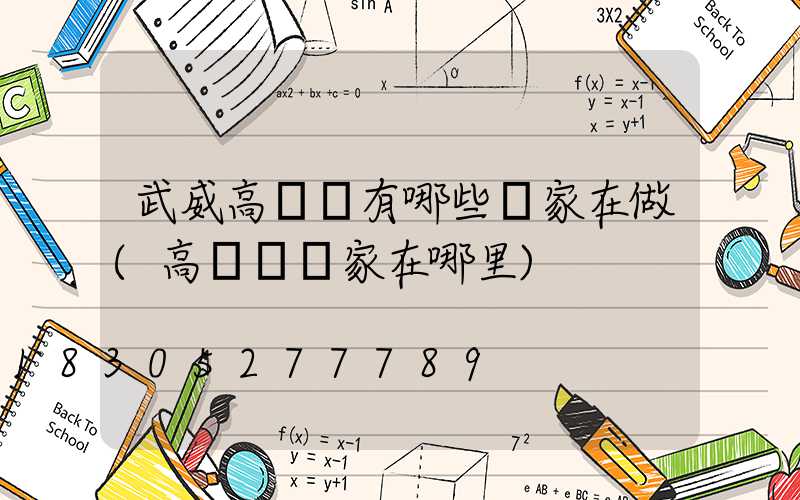 武威高桿燈有哪些廠家在做(高桿燈廠家在哪里)