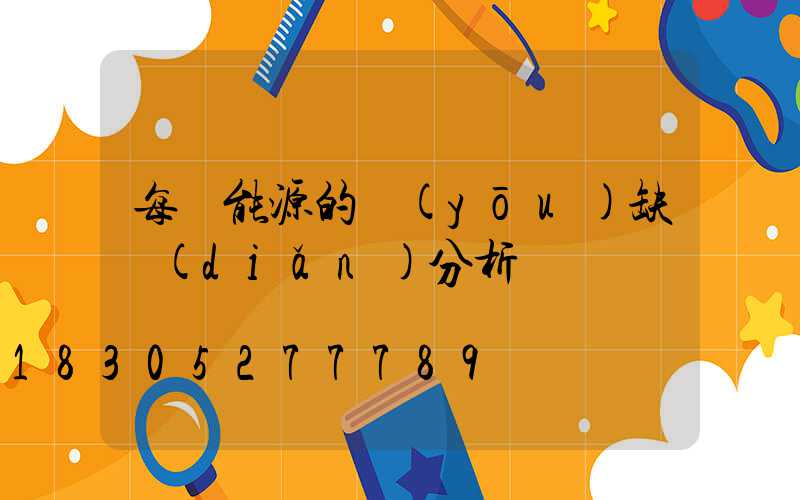 每種能源的優(yōu)缺點(diǎn)分析