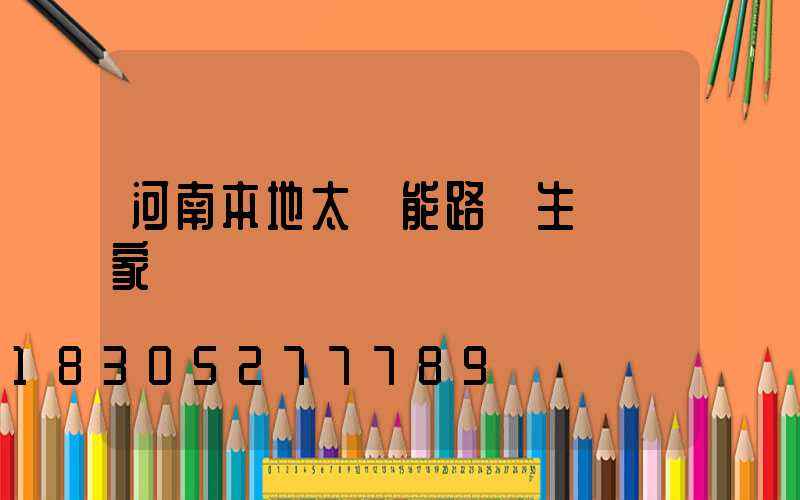 河南本地太陽能路燈生產廠家