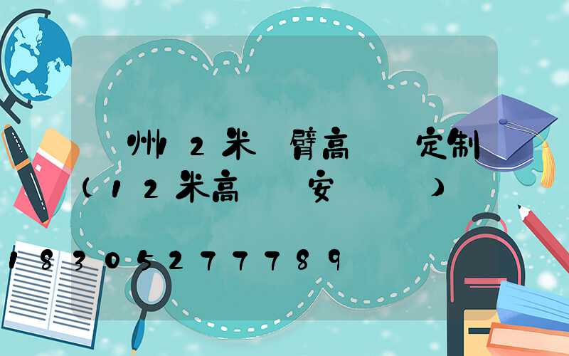 滄州12米雙臂高桿燈定制(12米高桿燈安裝視頻)