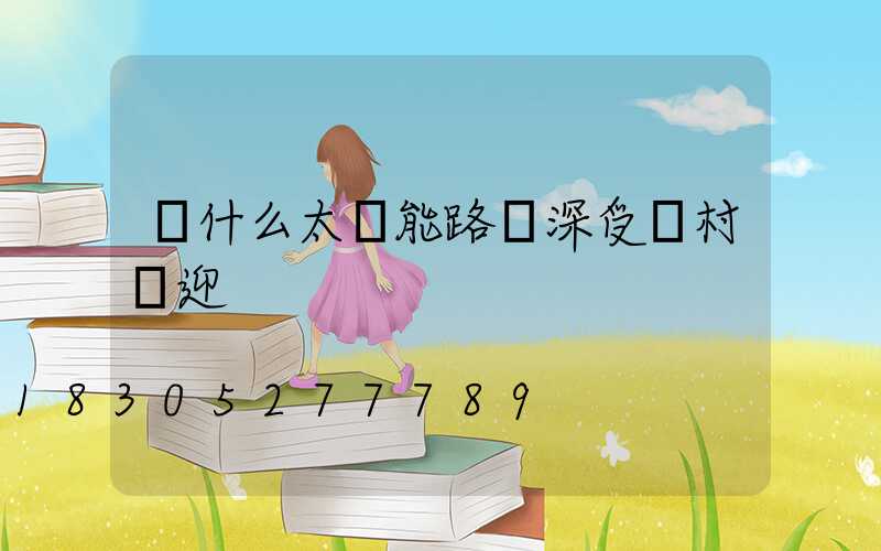 為什么太陽能路燈深受農村歡迎