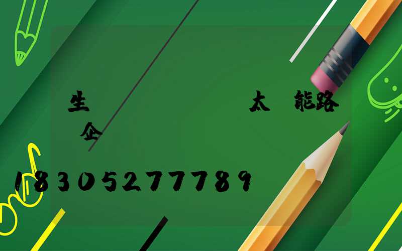 生產(chǎn)太陽能路燈企業(yè)