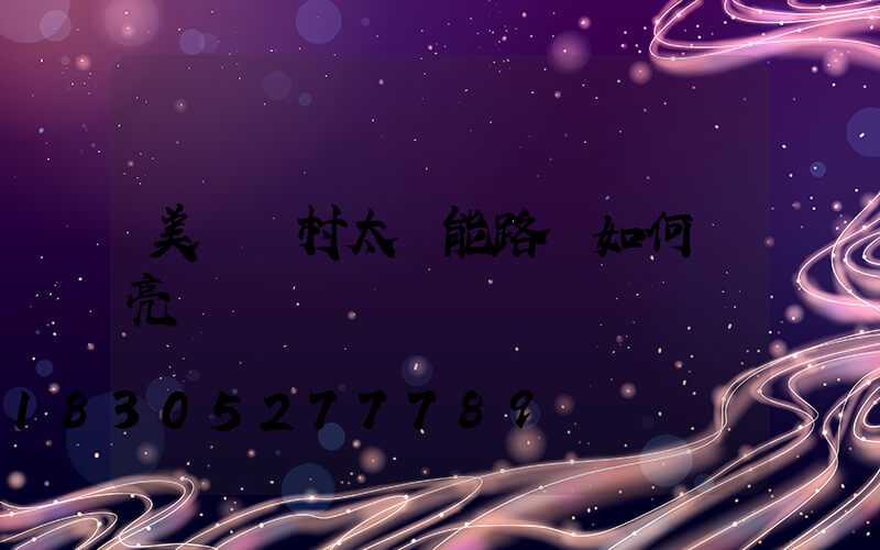 美麗鄉村太陽能路燈如何點亮