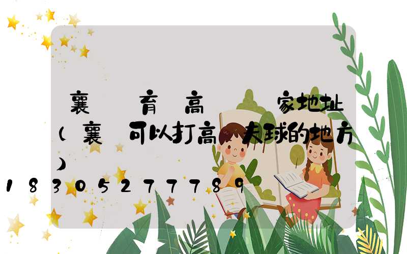 襄陽體育場高桿燈廠家地址(襄陽可以打高爾夫球的地方)