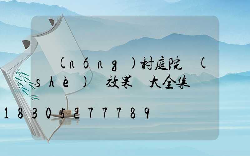 農(nóng)村庭院設(shè)計效果圖大全集